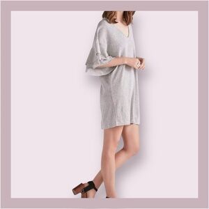 Lucky Brand Los Angeles White And Navy Striped Ruffle Sleeve Tunic Size XS